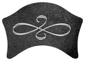 DABAN-601-SL-SH-BK Silver Scroll Shimmer Black